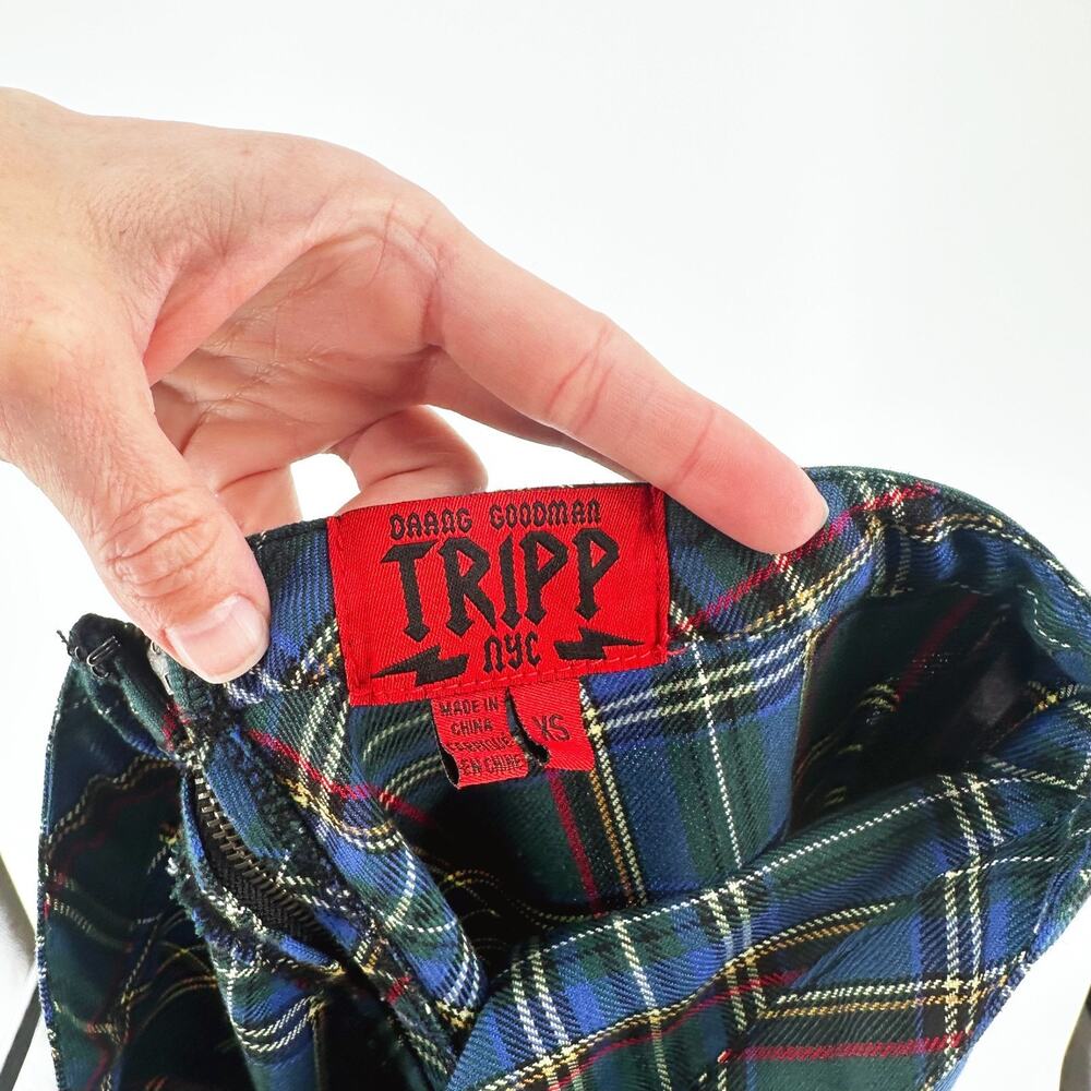 Tripp NYC Plaid Mini Circle Skirt XS Mall Goth 90s Punk Grunge Emo Dark Academia - Picture 5 of 9